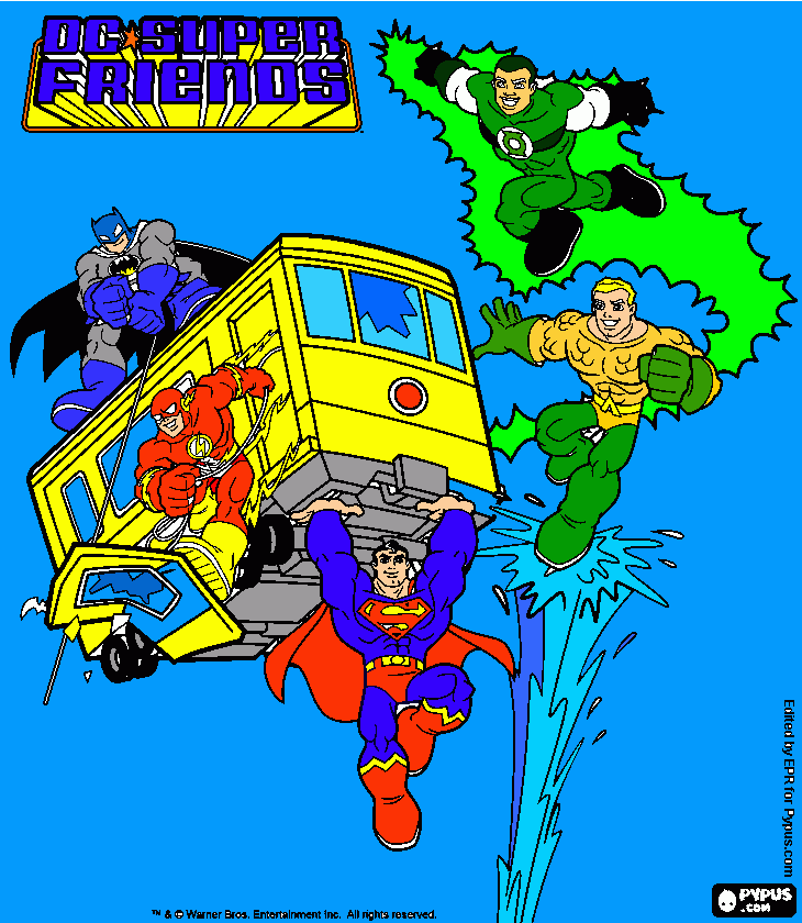 gratis malvorlagen Bild DC Super Friends