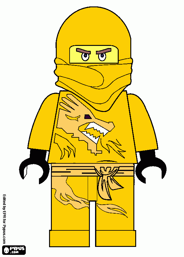 gratis malvorlagen ein Ninja in Gelb gekleidet