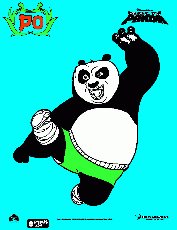 gratis malvorlagen Po  der  große  Panda  Springer