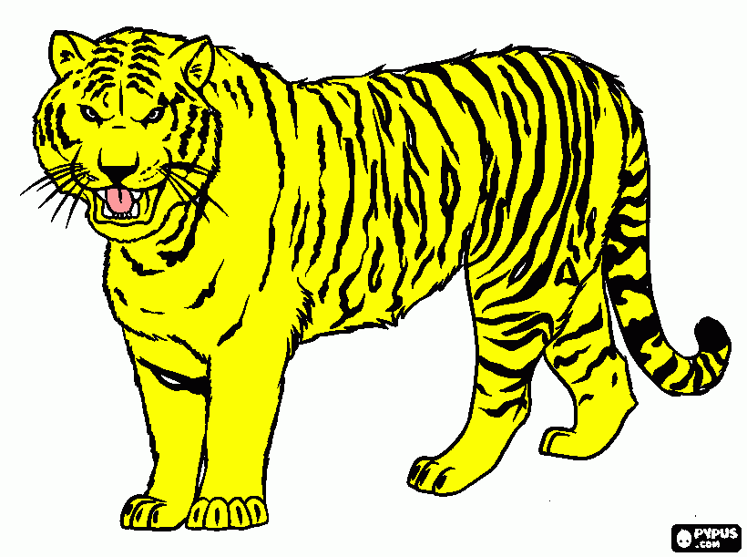 gratis malvorlagen Tiger gelb