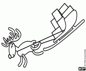malvorlagen A Weihnachten rentiere ziehen schlitten voller geschenke ausmalbilder