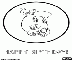 malvorlagen Alles Gute zum Geburtstag mit Tieren, und ist 6 Jahre ausmalbilder