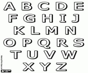 malvorlagen Alphabet aus Gro�buchstaben und Schatten ausmalbilder