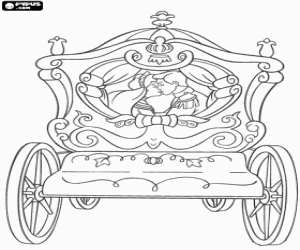 malvorlagen Aschenputtel und der Prinz k�ssen sich in der k�niglichen wagen nach der hochzeit ausmalbilder