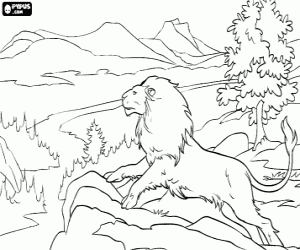 malvorlagen Aslan, der legend�re l�wesch�pfer des landes von Narnia ausmalbilder