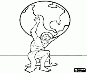 malvorlagen Atlas, titan in der griechischen mythologie, dass unterst�tzt die erde auf seinen schultern ausmalbilder