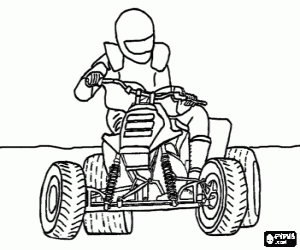 malvorlagen ATV oder Quad mit dem Piloten mit der Regulierungsbeh�rde Helm gesch�tzt ausmalbilder