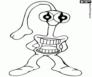 malvorlagen Ausl�nder oder extraterrestrisch mit schnabel-f�rmige nase, mund in den k�rper und gro�en augen ausmalbilder