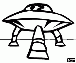 malvorlagen Au�erirdischen raumschiff oder UFO landete auf der oberfl�che ausmalbilder