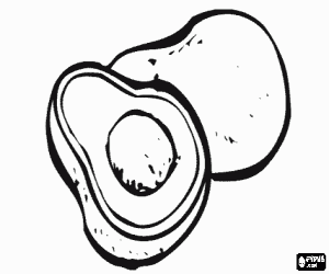 malvorlagen Avocado, ganze fr�chte und obst-partei in der h�lfte mit saatgut ausmalbilder
