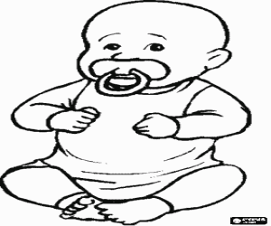 malvorlagen Baby gesetzt mit einem schnuller in den mund ausmalbilder