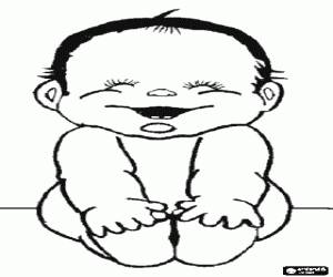 malvorlagen Baby, gl�cklich und zufrieden, sitzen auf dem boden ausmalbilder