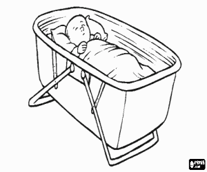 malvorlagen Baby schlafen friedlich in ihrem reise-krippe oder wiege ausmalbilder