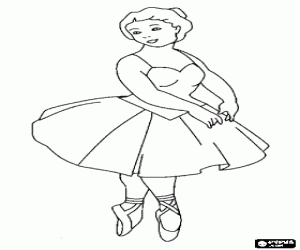 malvorlagen Ballett-T�nzerin in Tutu und Pantoffeln ausmalbilder