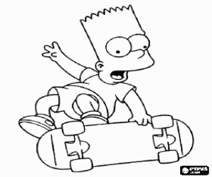 malvorlagen Bart Simpsons, die aus dem skateboard ausmalbilder