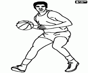 malvorlagen Basketball-Spieler dribbeln ausmalbilder