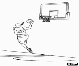 malvorlagen Basketball-Spieler gehen f�r den Korb ausmalbilder