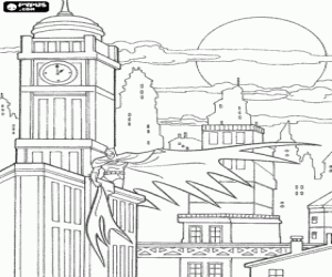 malvorlagen Batman controlling der stadt Gotham City ausmalbilder
