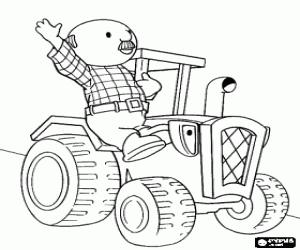 malvorlagen Bauer Gurke mit dem Traktor Rumpel ausmalbilder