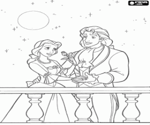 malvorlagen Belle und das Biest, und wurde Prinz, in der liebe unter dem mond und sterne ausmalbilder
