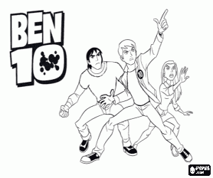 malvorlagen Ben, Gwen und Kevin, menschlichen Protagonisten Ben 10 Alien Force ausmalbilder