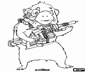 malvorlagen Blaster der Meerschweinchen, experte in den Waffen und im Transport des Mannschaft G-Force ausmalbilder