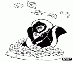 malvorlagen Blume, die stinktier vermutet, ein freund von Bambi ausmalbilder