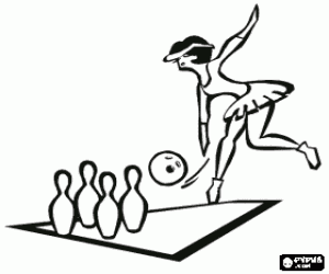 malvorlagen Bowling - Spieler wirft den ball in richtung der pins or kegeln ausmalbilder