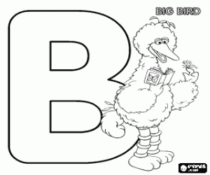 malvorlagen Buchstabe B mit Big Bird und ein Schmetterling ausmalbilder