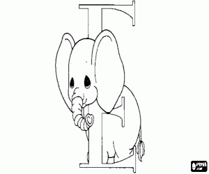 malvorlagen Buchstabe E mit einem kleine elefant ausmalbilder