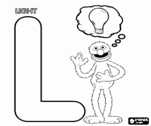 malvorlagen Buchstabe L mit Grover Nachdenken �ber eine Gl�hbirne f�r das Licht ausmalbilder