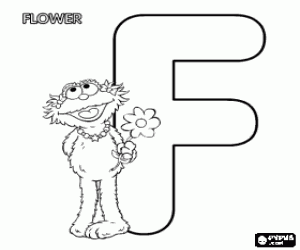 malvorlagen Buchstaben F mit Zoe und eine Blume ausmalbilder