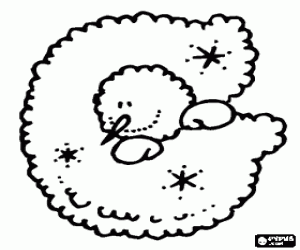 malvorlagen Buchstaben G mit Schneemann, den Kopf aus dem Loch ausmalbilder