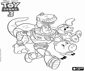 malvorlagen Buzz Lightyear der F�hrung einer Gruppe von Spielzeug ausmalbilder