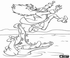 malvorlagen Captain Hook versuchen zu fliehen aus dem backen von hungrigen krokodile ausmalbilder