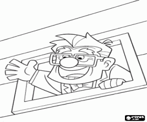 malvorlagen Carl Fredricksen winkt aus dem Fenster seines Hauses unter ausmalbilder