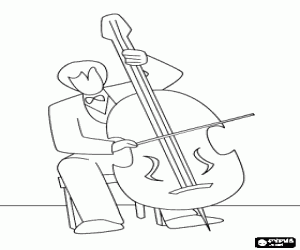 malvorlagen Cellist im Konzert mit dem Sinfonieorchester, ein professioneller Musiker spielte Cello ausmalbilder