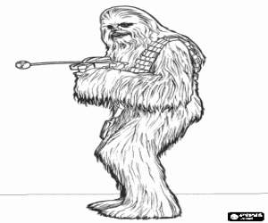 malvorlagen Chewbacca, der gro�e und haarige wookiee, wies seine waffe ausmalbilder