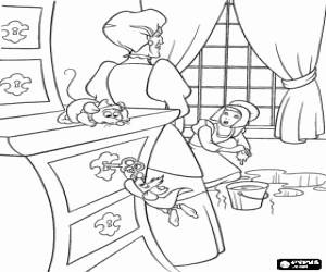 malvorlagen Cinderella, eine sch�ne junge frau gezwungen ein diener ihrer stiefmutter und schwestern ausmalbilder