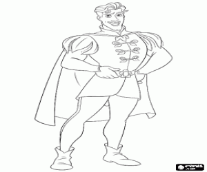 malvorlagen Das elegante Prince Naveen mit cape ausmalbilder