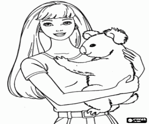malvorlagen Das M�dchen mit dem Koala auf dem Arm ausmalbilder