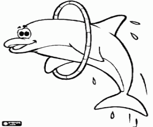 malvorlagen Delphin springend durch ein band ausmalbilder