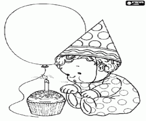 malvorlagen Der erste Geburtstag, Baby Ausblasen der kerze ausmalbilder