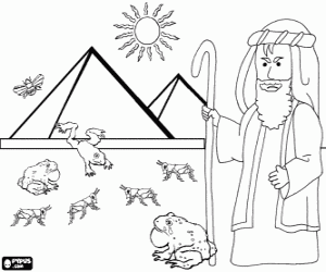 malvorlagen Der legend�re Prophet Moses und die Plagen, die Gott schickte den �gyptern ausmalbilder