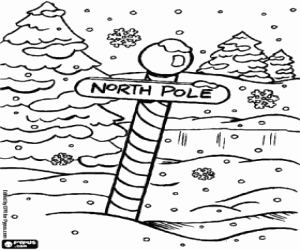 malvorlagen Der Nordpol wo das Weihnachtsmann haus w�hrend einem gro�en schneefall ausmalbilder