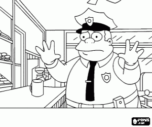 malvorlagen Der polizeichef von Springfield Clancy Wiggum - Chef Wiggum ausmalbilder