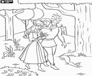 malvorlagen Der Prinz und Rose, die schlafende sch�nheit, liebe zu fu� in den w�ldern ausmalbilder