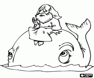malvorlagen Der Prophet Jona und der gro�e Fisch oder der Wal ausmalbilder