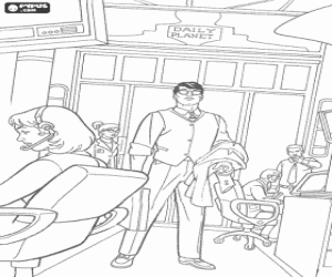 malvorlagen Der reporter Clark Kent in der Daily Planet geb�ude, die zeitung in dem er arbeitet ausmalbilder