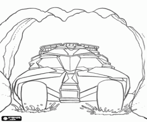malvorlagen Der Supersportwagen von Batman, kommt das Batmobil aus der Illegalit�t, die Batcave ausmalbilder